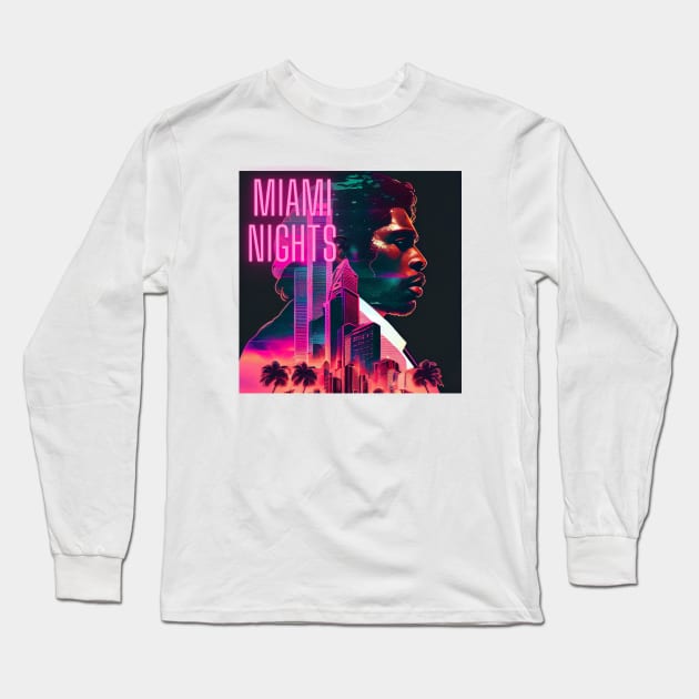 Miami Nights Long Sleeve T-Shirt by RATED-BLACK